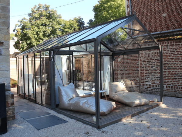 Belgia luksuslik esikuga kasvuhoone puhke kohaga kodus hoovis